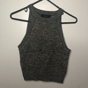 Cropped knitted tank top